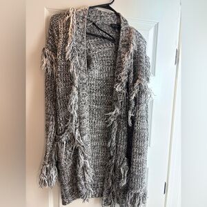Jessica Simpson Fringed Gray Sweater